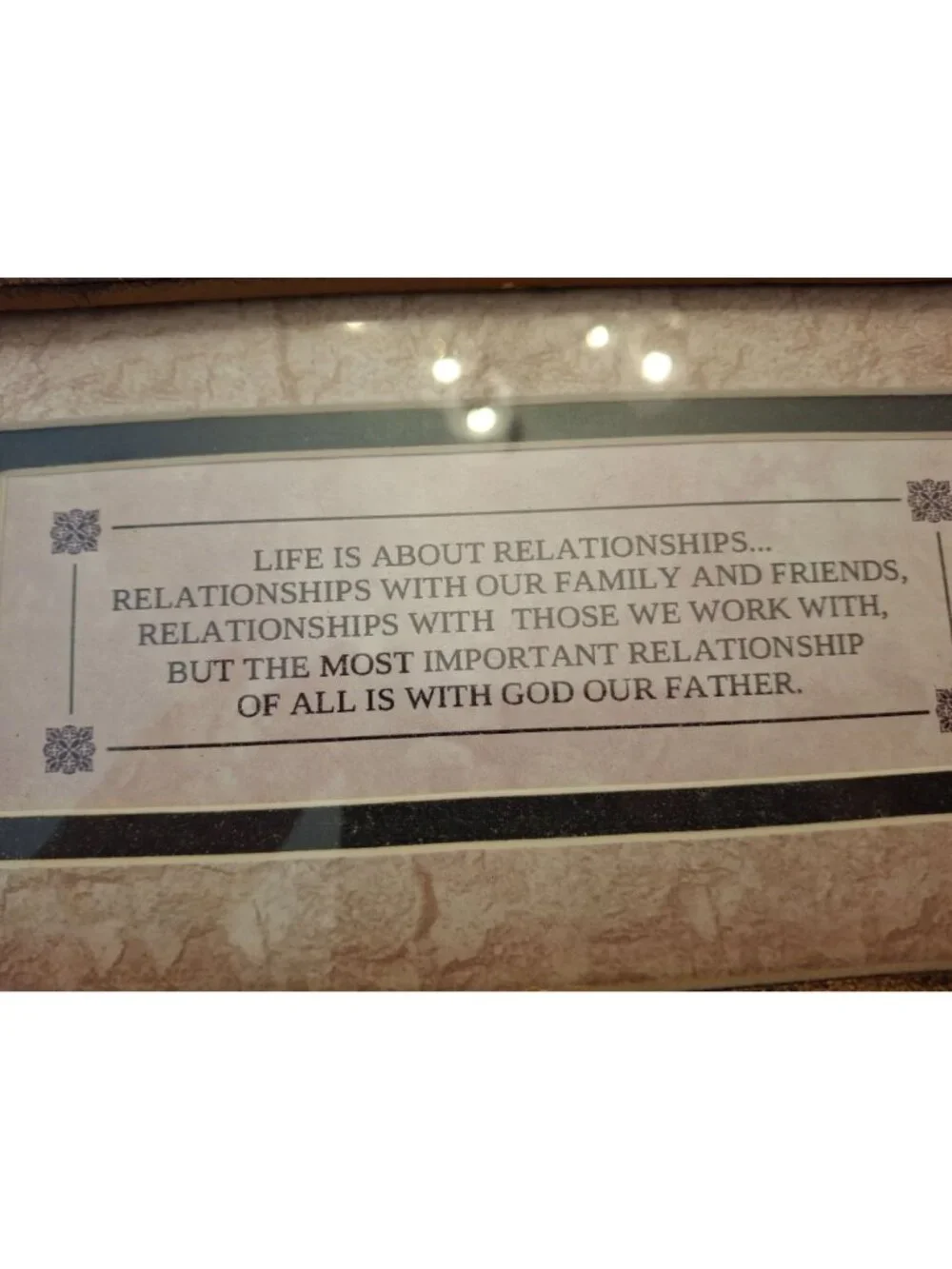 Framed Christian Wall Art Life Is About Relationships Quote Religious Plaque